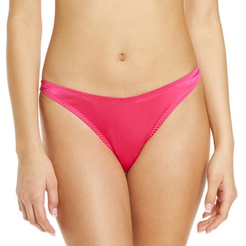 SKIMS Woven Shine Bikini Brief Panty in “Raspberry” 🩷